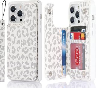 Cavor for iPhone 14 Pro Case Wallet with Card Holder for Women, White