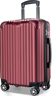VARNIC Suitcase, Carry-on Bag, Carry Case, Ultra Lightweight, Large, Quiet, Double Casters, Shockproof, 360° Rotation, TSA Lock, Zippered, Travel, Business Trips, red, M size (65 l)