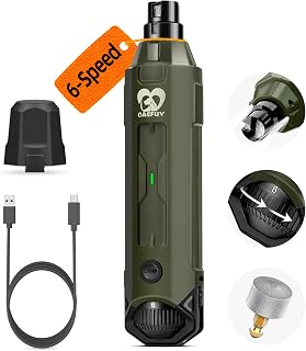 Casfuy 6-Speed Dog Nail Grinder - Newest Enhanced Pet Nail Grinder Super Quiet Rechargeable Electric Dog Nail Trimmer Painless Paws Grooming & Smoothing Tool for Large Medium Small Dogs