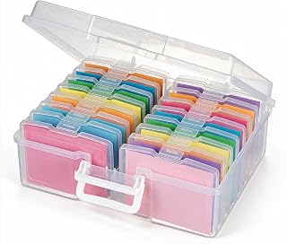 novelinks Photo Storage Boxes with Handle, Photo Organizers and Storage | 1Pack Clear, Photo Albums 4x6 Pictures, Photo Cases, Classroom Organization, Index Card Box, Photo Card Holder, Seed Storage
