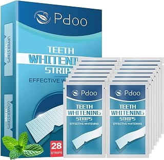 Whitening Strips 14 Treatments for Stain Remover | Effective Tooth Whitening in 7-Days while Sensitivity-Free and Enamel-Safe | No-Slip Teeth Whitening Strips for Home Travel Work | 28 Counts, Mint