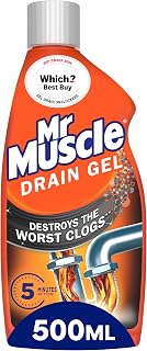 Mr Muscle Drain Unblocker 500ml, Heavy Duty Fast Acting Gel Sink Unblocker