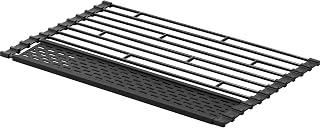Yamazaki 5058 Folding Colander, Tower with Silicone Tray, Small, Black, Approx. 16.5 x 10.2 x 0.3 inches (42 x 26 x 0.8 cm), Tower with Tray for Draining, Storage Colander