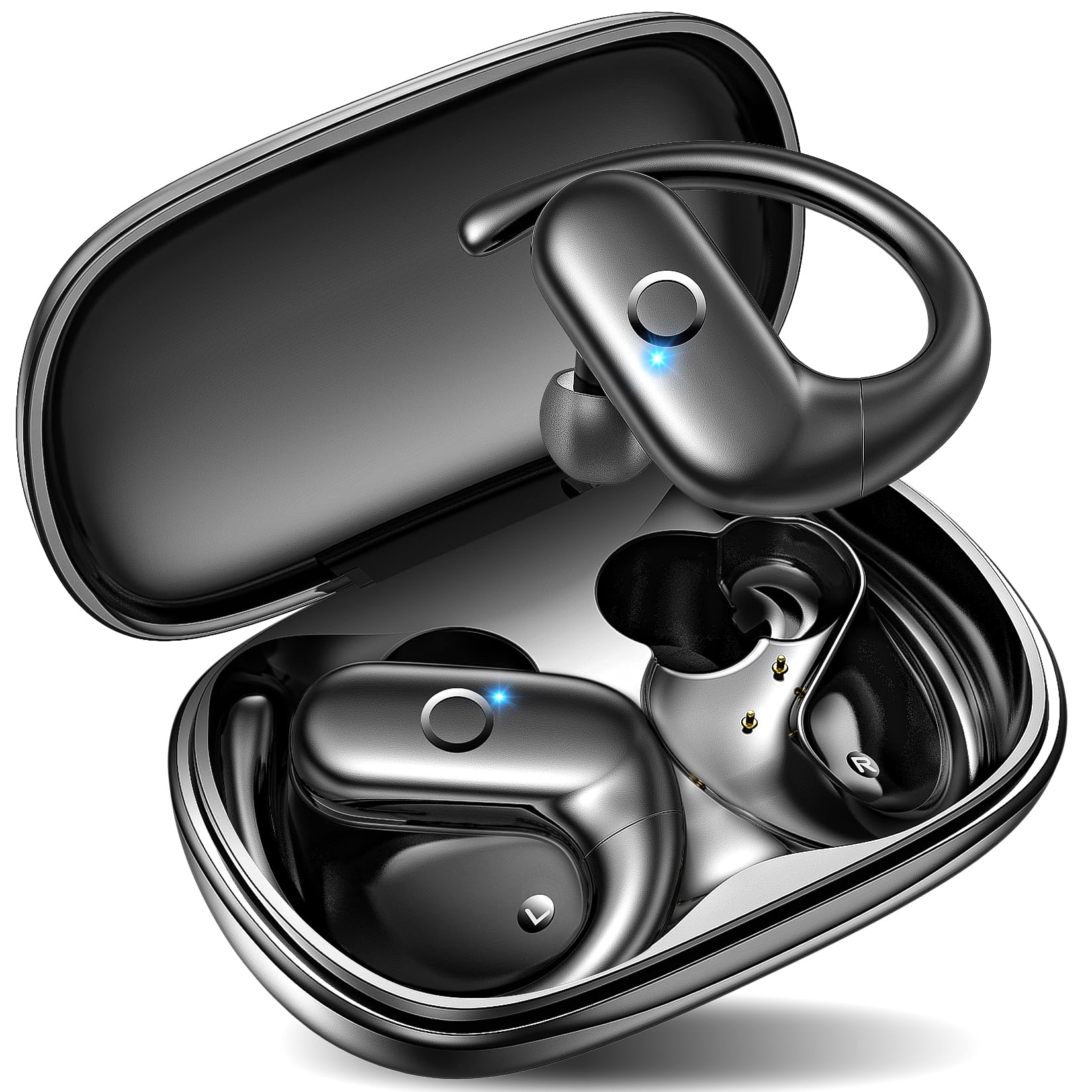 kurdene Wireless Earbuds Bluetooth Headphones with Secure Earhooks 60Hrs | Rich 