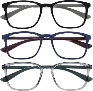 OPULIZE ARC-MAX Large Reading glasses for Women Men,Scratch Resistant Rectangular frame with Spring Hinges (R66-R78)