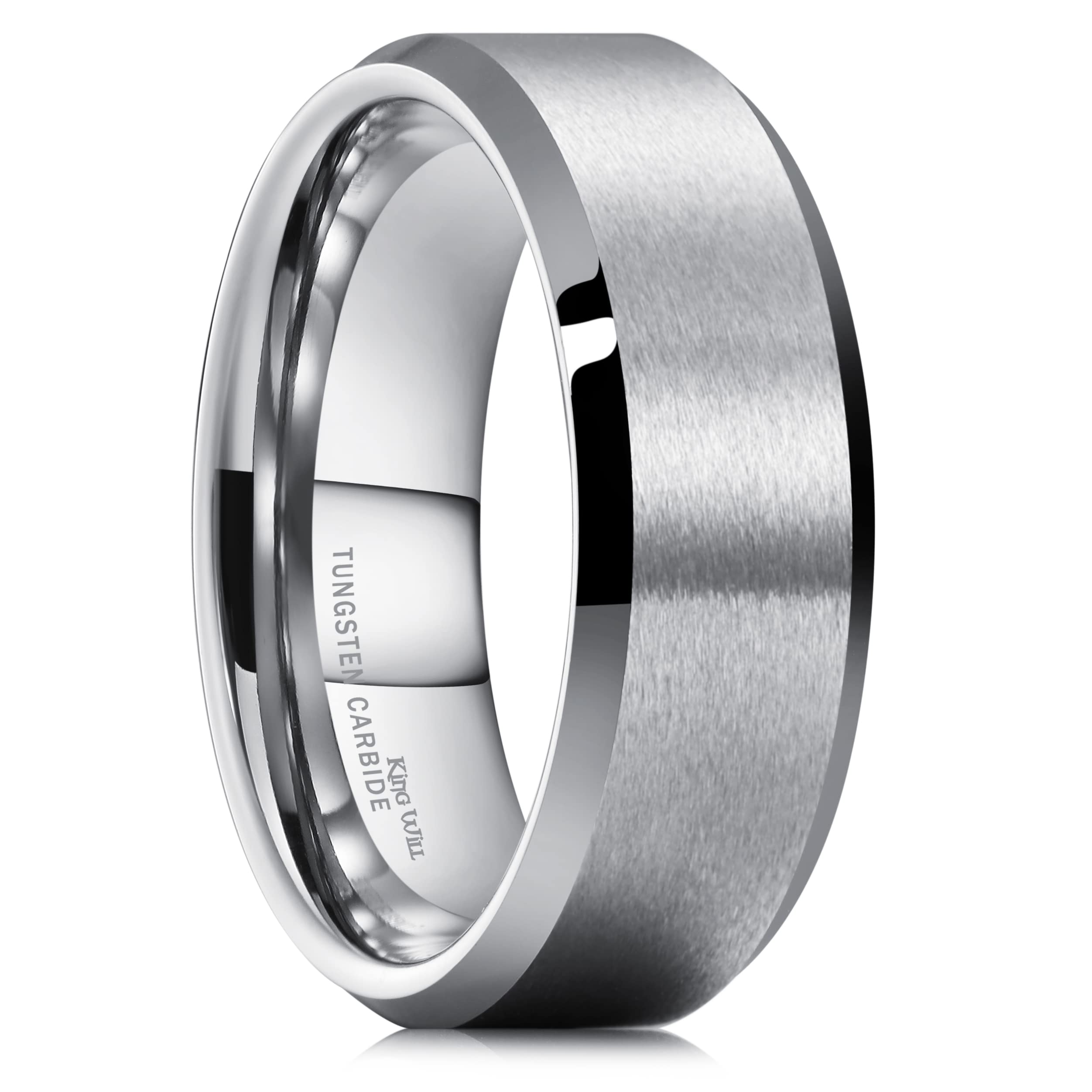 King Will Tungsten Men's Wedding Ring - Available in 6mm to 10mm