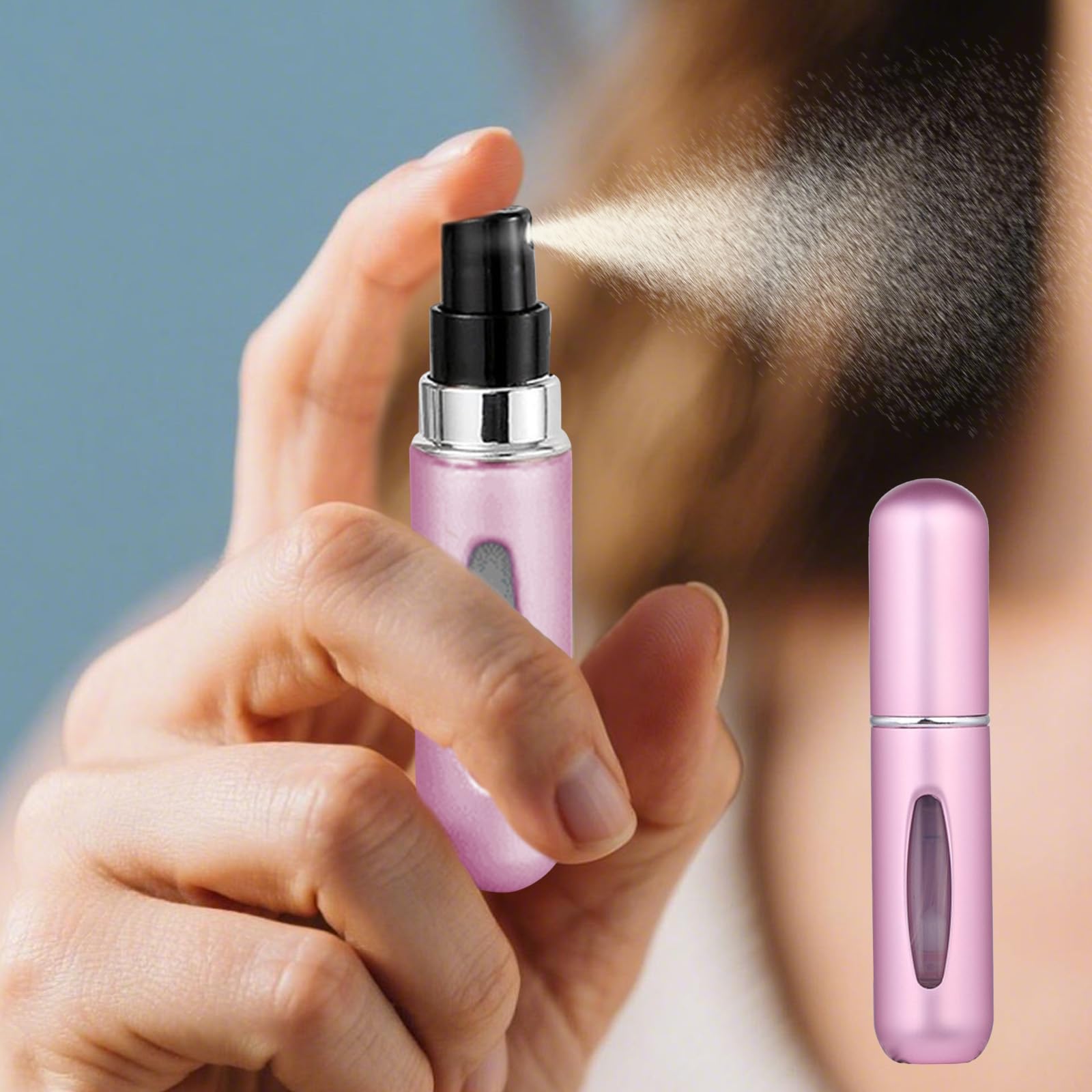 Perfume Atomizer, Mini Portable Refillable Travel Spray Bottle, Lightweight Cosm