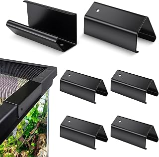 ETZ Reptile Terrarium Covers Heavy Duty Screen Clips 6 Pack for 5-29 Gallons, Aquarium Lid Clip, Reptile Tank Clips to Hold Screen for Prevent Reptiles from Escaping the Terrarium