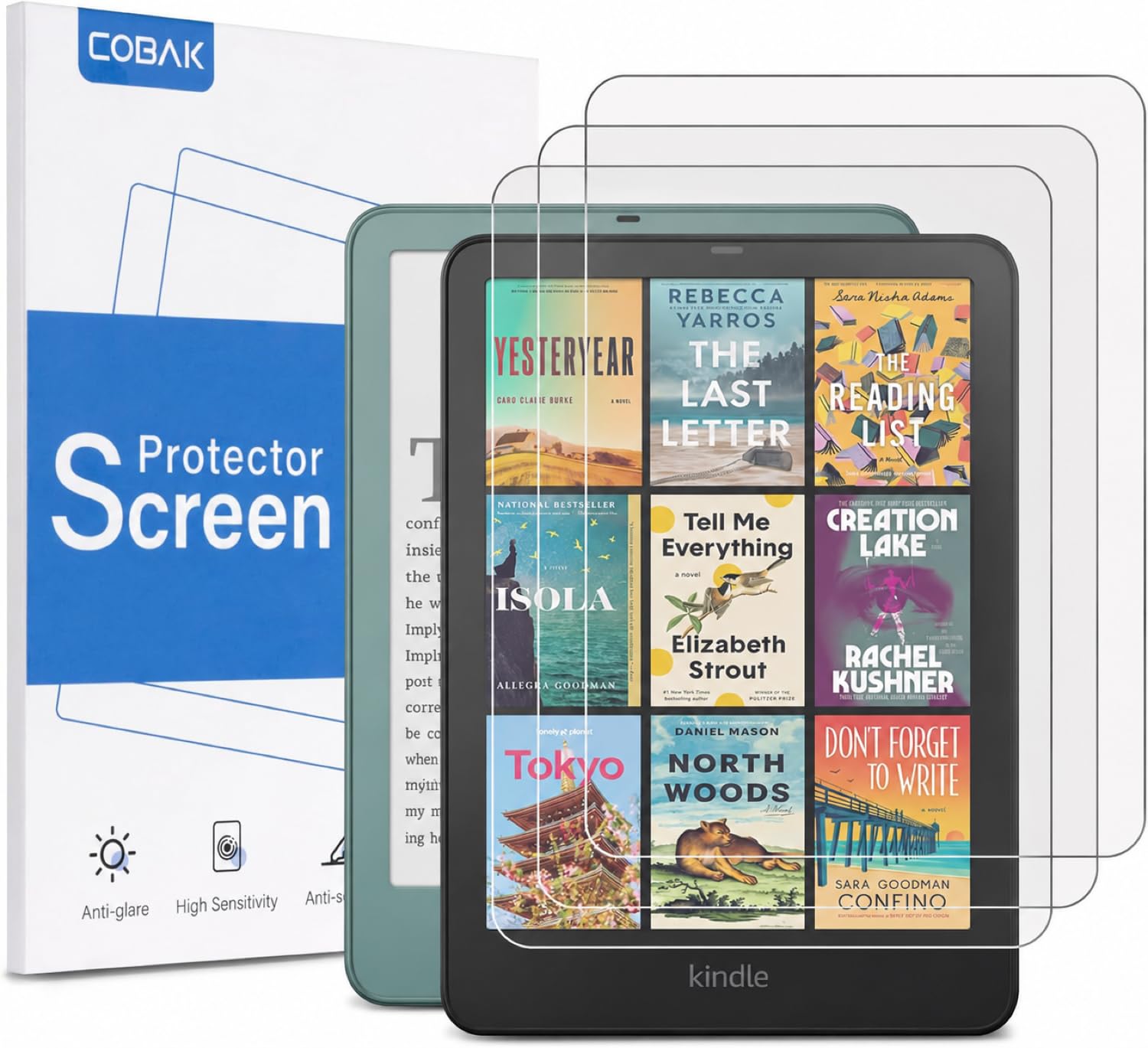 CoBak 3 Pack Screen Protector for 7" Kindle Paperwhite & Colorsoft (2026) | Anti