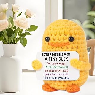 Mini Positive Support Gift - Handmade Crochet Duck - Little Memories Emotional Cheer Support Knitted Duck Birthday Graduation Christmas Stocking Stuffers for Women