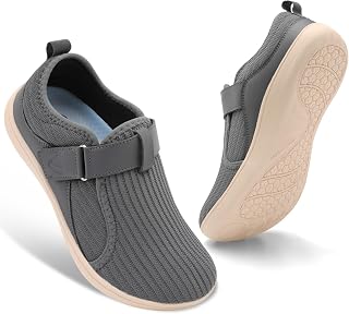 JIASUQI Wide Womens Walking Shoes Adjustable Barefoot Shoes Breathable Diabetic Shoes Zero Drop Neuropathy Edema Nursing Shoe Wide Width Sneakers