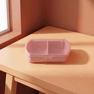 2 Compartment Portable Moisture Proof Vitamin Capsule Pill Box for Travel/Daily Use