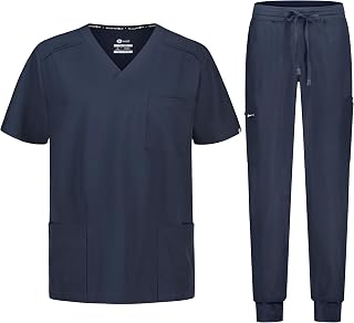 B-well Matteo Men's Medical Uniform Set: Top and Trousers Jogger + Men's Medical Blouse – Medical Clothing with Elastane
