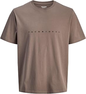 JACK & JONES JJESTAR Short Sleeve T-Shirt with Logo Printed Basic T-Shirt Crew Neck Short Sleeve T-Shirt Plus Size Oversized