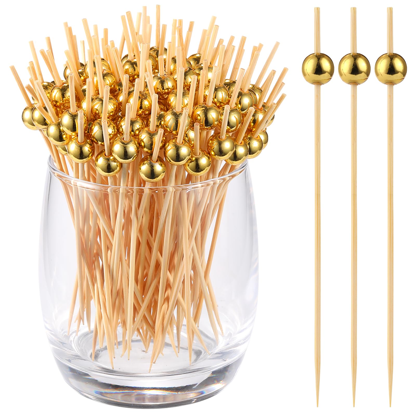 200 PCS Cocktail Picks, Fancy Toothpicks for Appetizers Bamboo Tooth Picks | Min