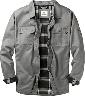 Legendary Whitetails Men's Flannel Lined Shirt Jacket Waxed Cotton Water Resistant Shacket Jacket