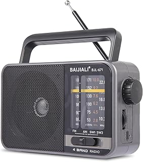Portable AM/FM Transistor Radio with Loud Speaker, Battery or USB Powered | Compact Emergency Radio for Indoor, Outdoor, Travel & Storms (Model BJL-671)