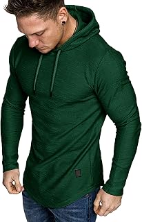 Mens Cotton Hoodies Pullover Sport Muscle Workout Shirts