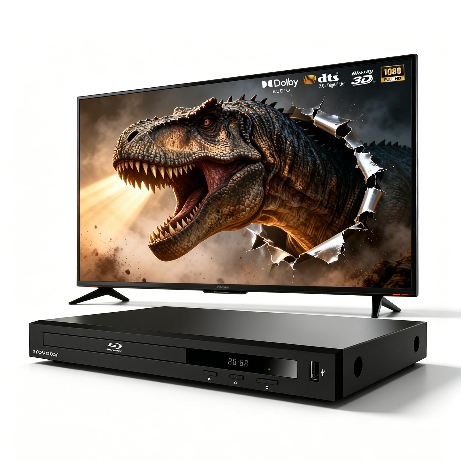 Krovatar 2K Blu-ray Disc Player KB-200 (2K) with Dolby & DTS | Blu-ray, DVD, CD,