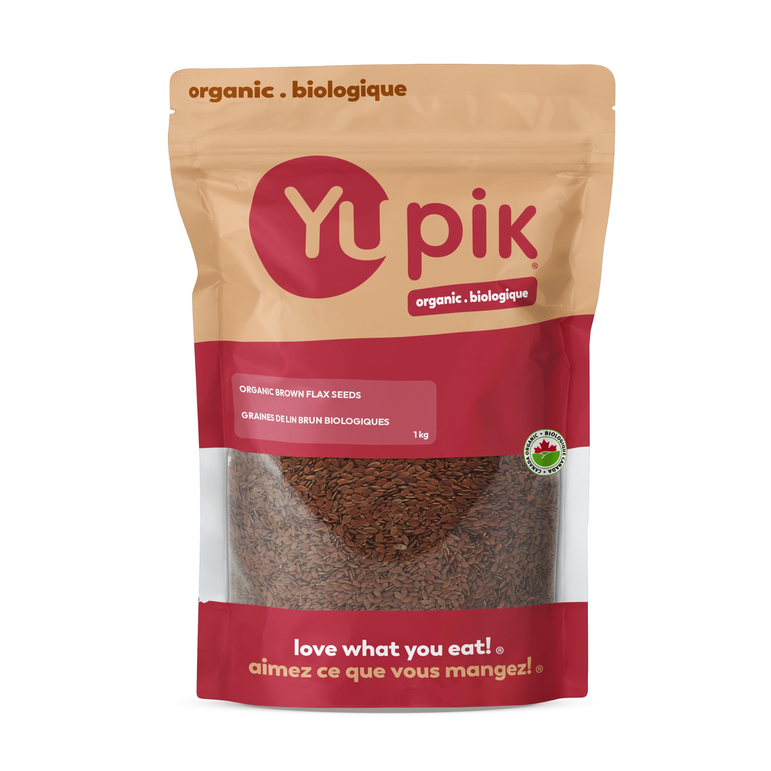 Yupik Organic Brown Flax Seeds, 1 kg, Gluten-Free, Non-GMO, Kosher, Vegan, Raw S