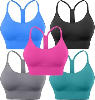 Evercute Sports Bra Women Padded Medium Support Criss Cross Straps Seamless High Impact Yoga Training Sports Bras