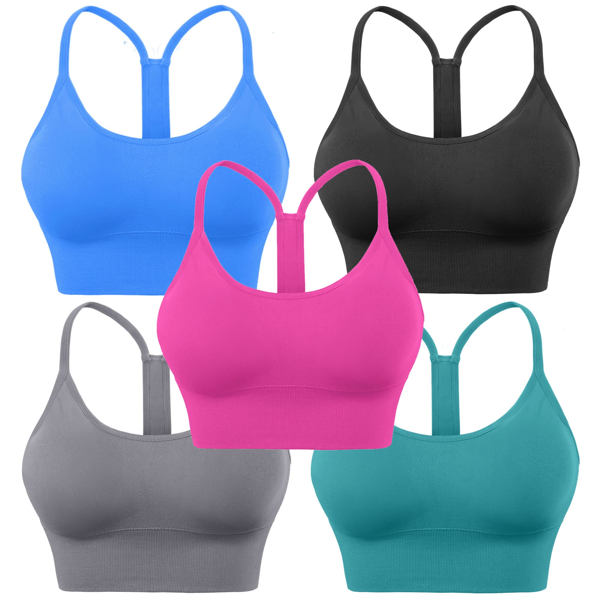 Evercute Sports Bra Women Padded Medium Support Criss Cross Straps Seamless High