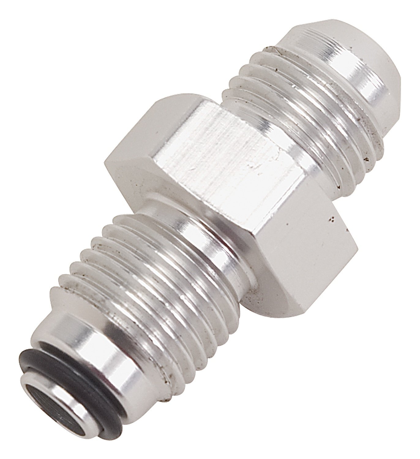 Edelbrock 648030 Power Steering Adapter 5/8-18 O-Ring To 6 An Male Clear Anodize