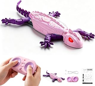 Wall Climbing Lizard, Wall Crawler Robot Gecko Remote Control with 9 Light