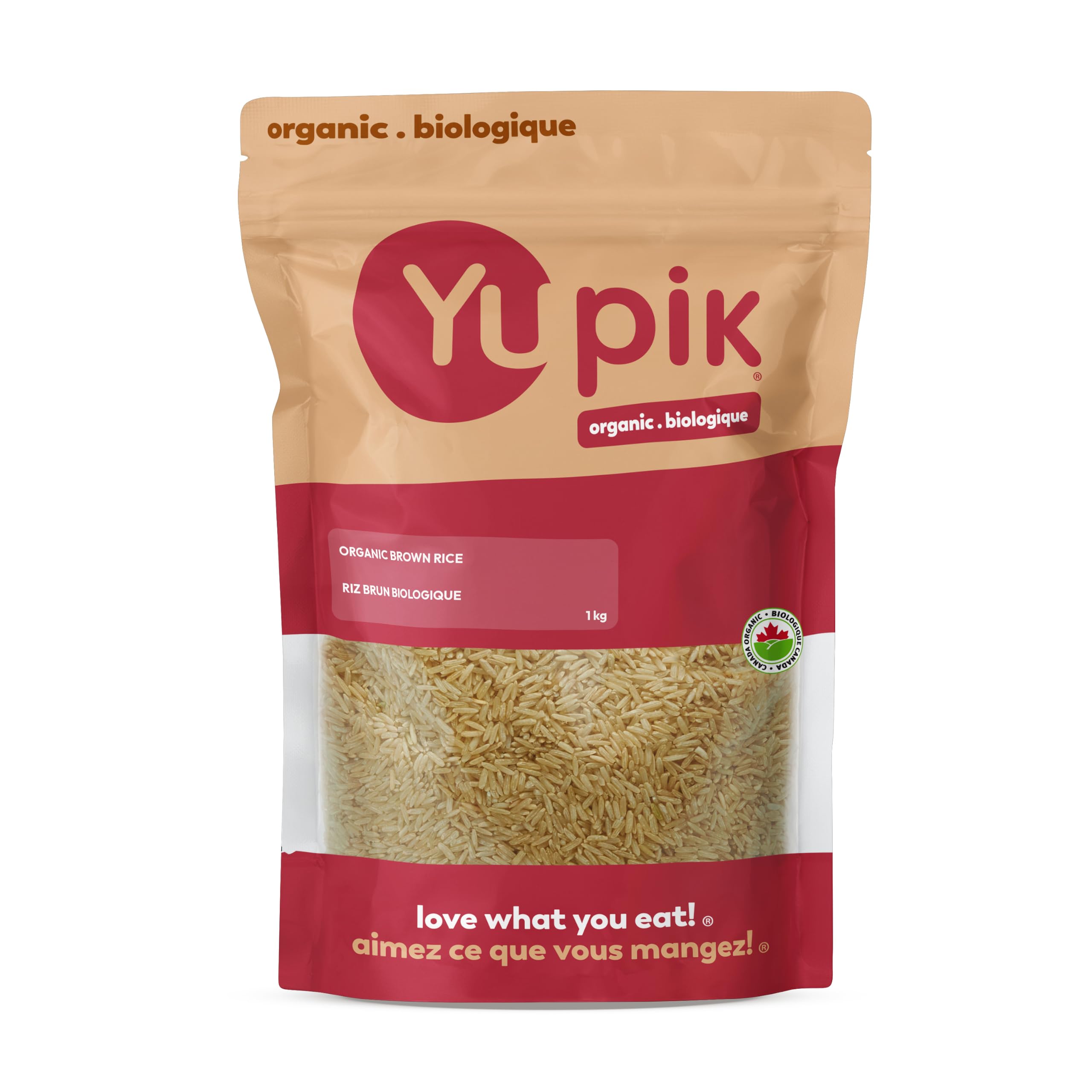 Yupik Organic Brown Rice, Long Grains, 1 kg, Non-GMO, Vegan, Gluten-Free, Kosher