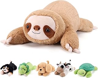 gnomantic Sloth Weighted Stuffed Animals, Plush Pillow for Kids | 28 Inch, 5.0lbs