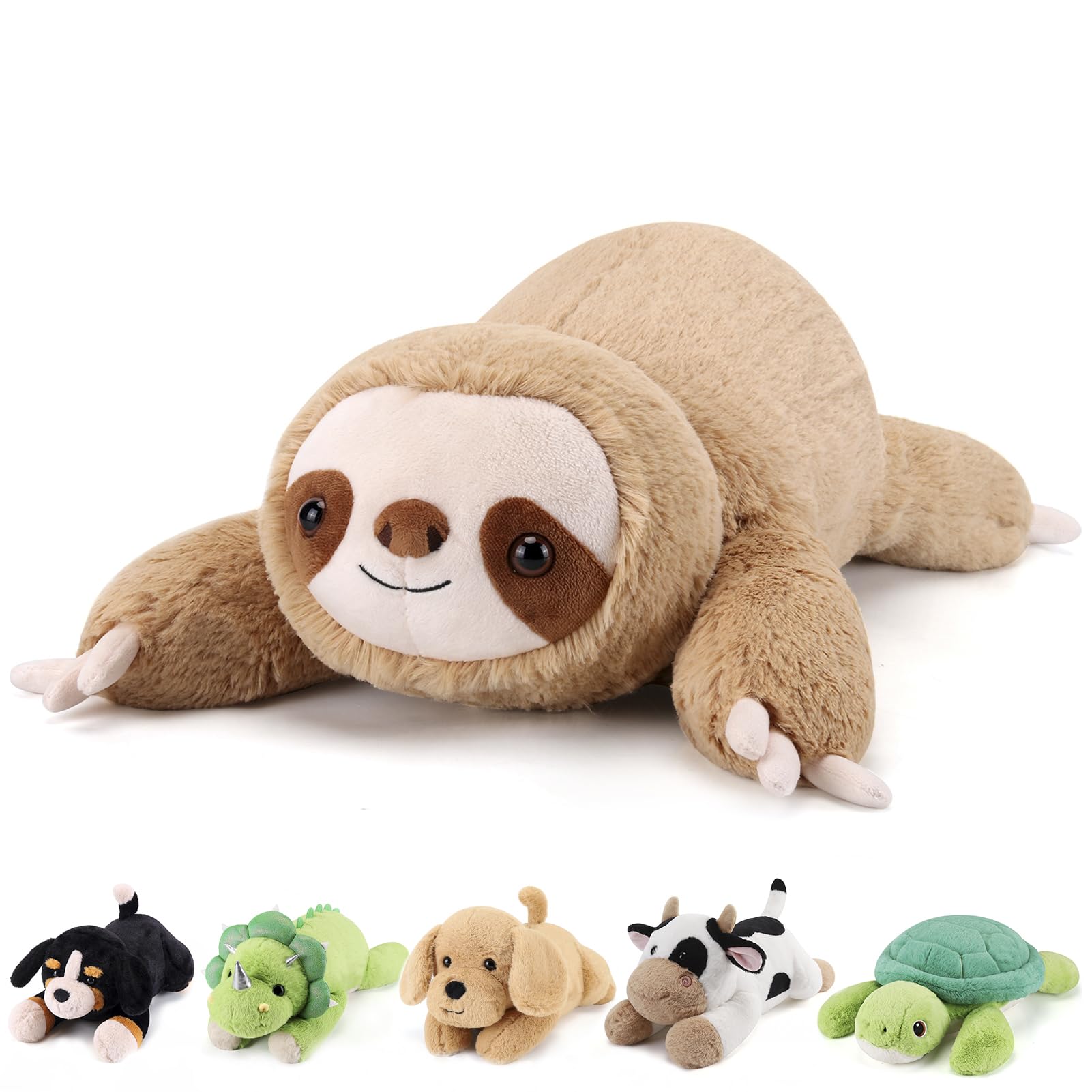 gnomantic Sloth Weighted Stuffed Animals, Plush Pillow for Kids | 28 Inch, 5.0lb