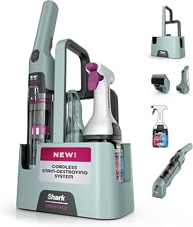 Shark StainForce Cordless Stain, Odor & Urine Remover,2 Tools, Caddy HX101C | For Carpets, Area Rugs, Upholstery, Cars & Outdoors, Dual-Activated Formula, Stain Eliminator & Crevice Tools, Caddy