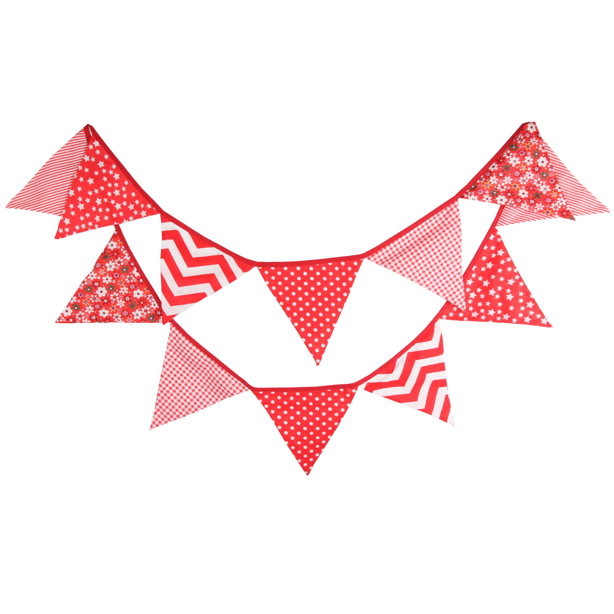 G2PLUS Double Sided Fabric Bunting Banner, Two Layer Triangle Bunting, 3.3M with