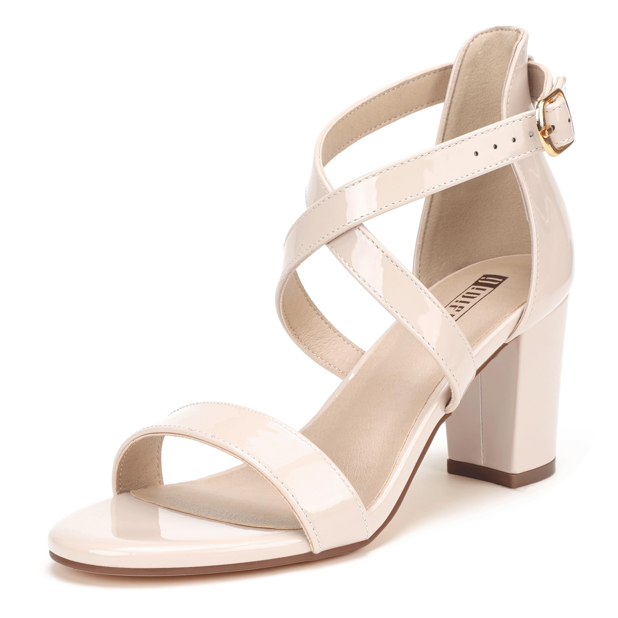 IDIFU Women's Strappy Chunky Block Heels Open Toe Heeled Sandals