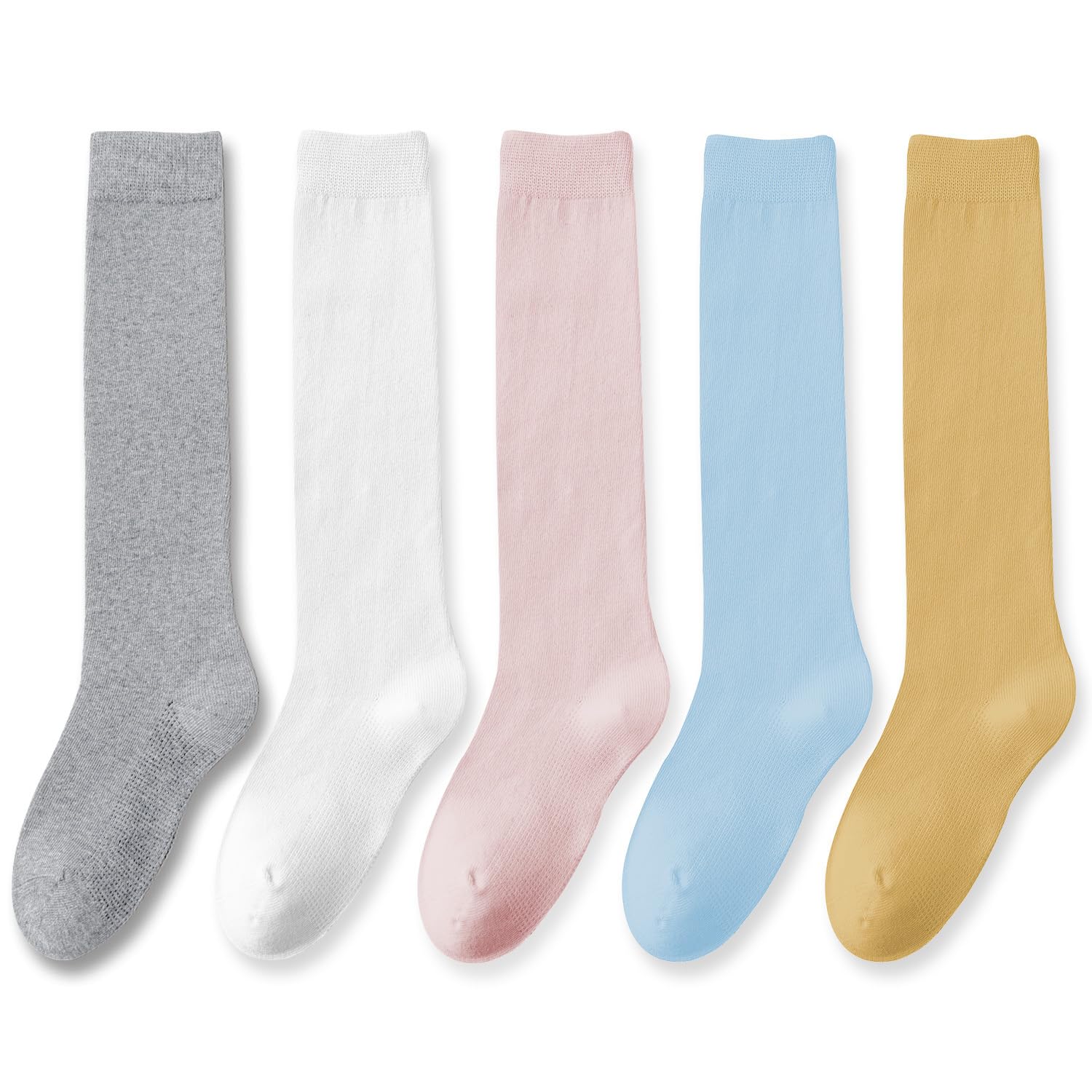 EPEIUS Girls Knee High Socks Seamless Cotton School Uniform Socks Kids Boy Over 
