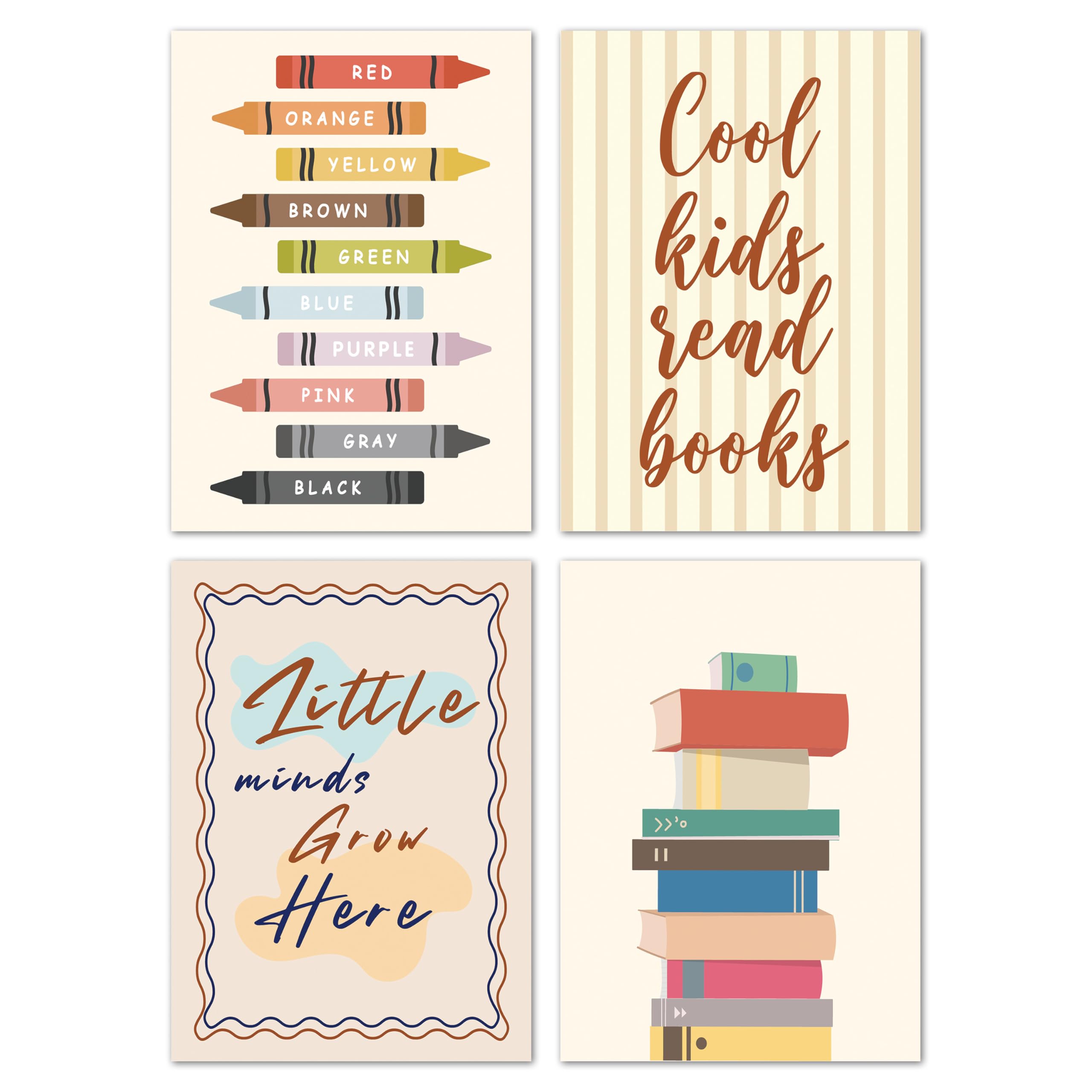 MVZX Reading Corner Wall Decor, Cool Kids Read Book Wall Art Print, Motivational