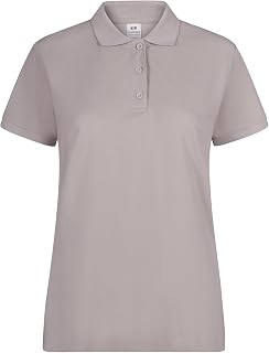 Mukua Mackay Woman Mujer Manga Short Polo Shirt, Size 3XL, Cloud Grey, XXXL Women, Cloud Grey, 3XL