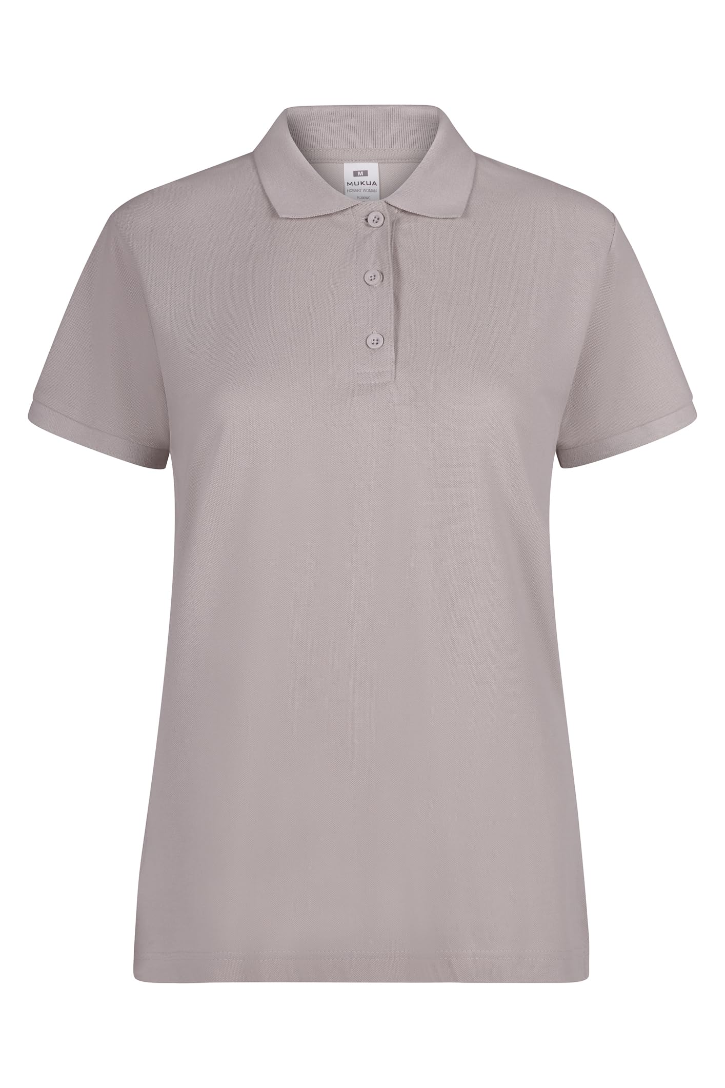 Mukua Mackay Woman Mujer Manga Short Polo Shirt, Size 3XL, Cloud Grey, XXXL Wome