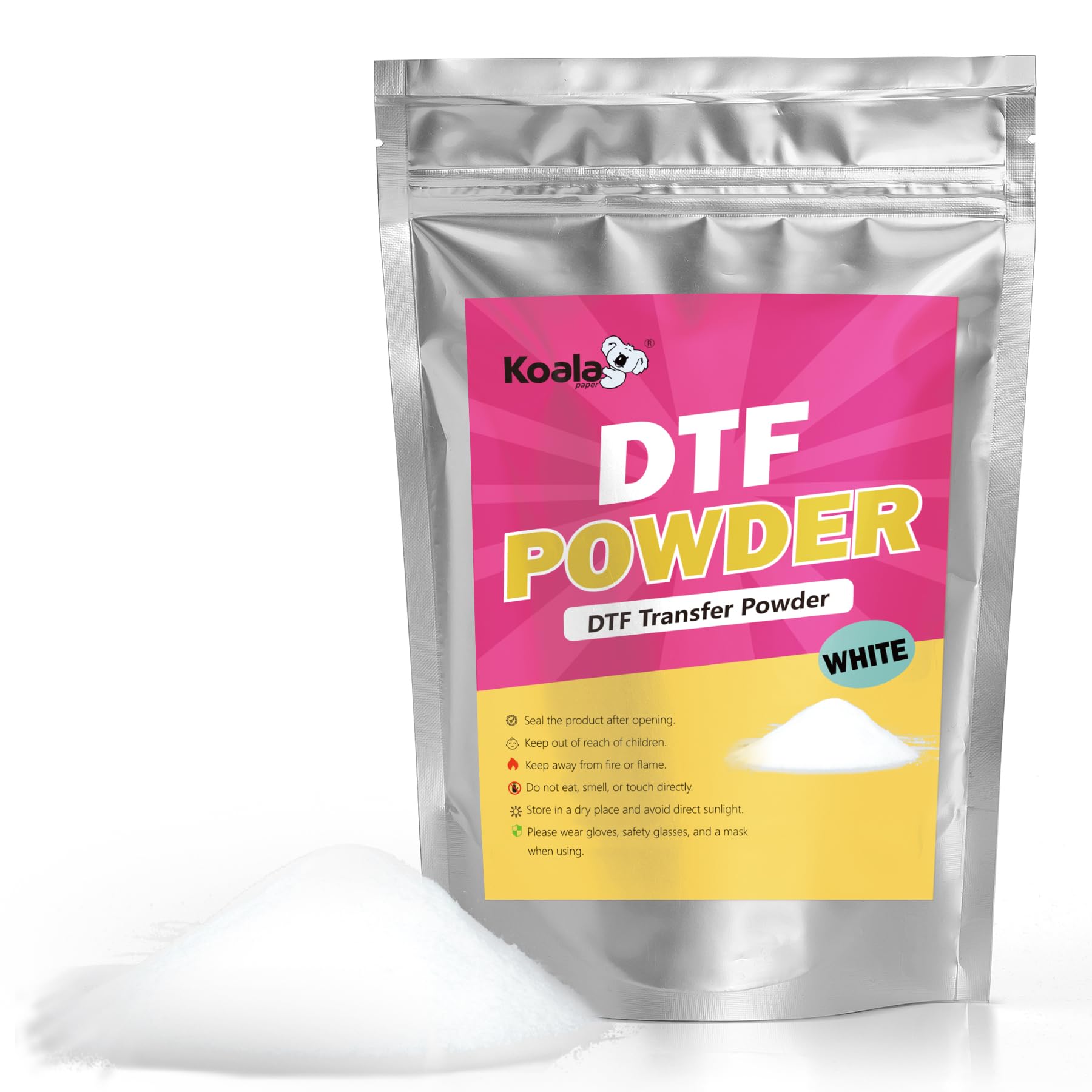 Koala DTF Powder 1000G/35.3 oz White DTF Transfer Powder | Hot Melt Adhesive for