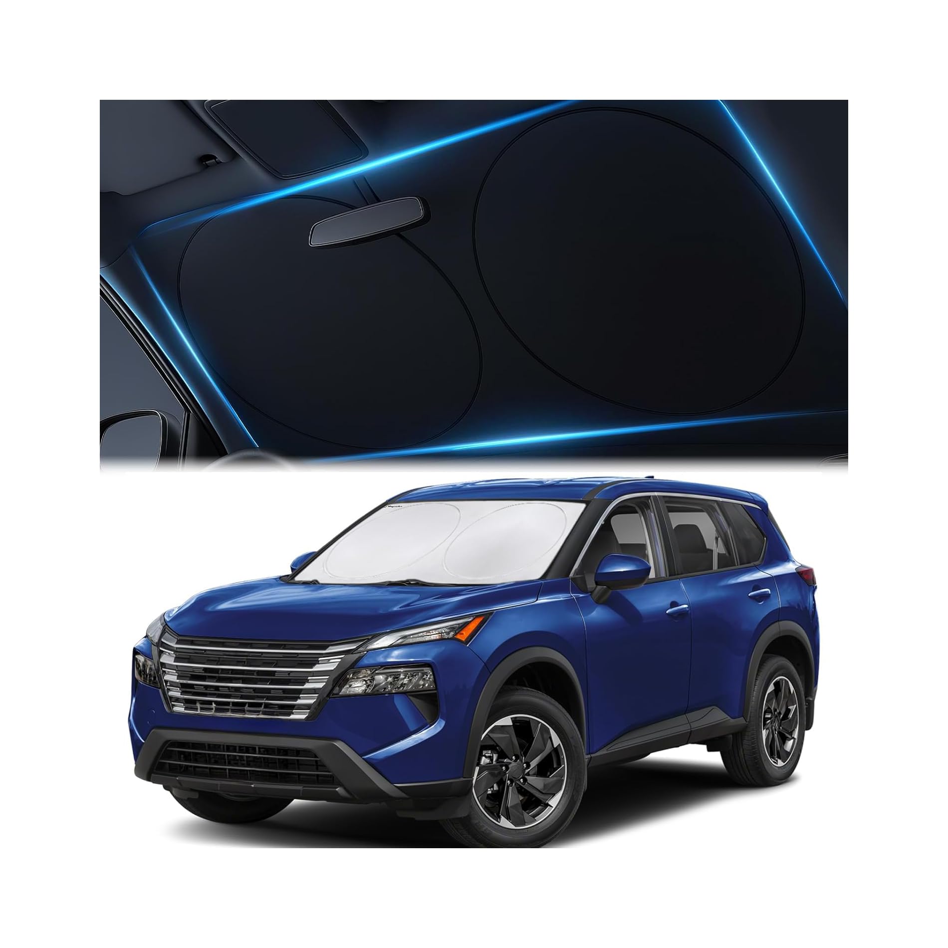 Magnelex Car Windshield Sunshade – Double-Layer Design for 2X Heat Blocking, Blo