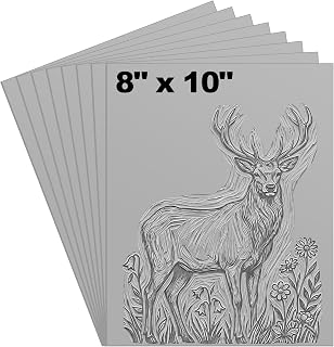 Yeaqee 8 Pcs 8 x 10 Inch Linoleum Blocks for Printmaking, Gray