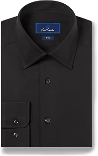 David Donahue Men's Trim Fit Twill Dress Shirt