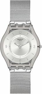 Swatch Skin Classic Biosourced Unisex Watch Casual Plastic Grey Quartz Waterproof Metal Knit