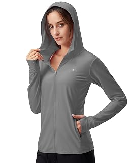 Soothfeel レディース UPF 50+ 日焼け防止 パーカー ジャケット 軽量 長袖 サンシャツ 女性用 ポケット付き ハイキング アウトドア