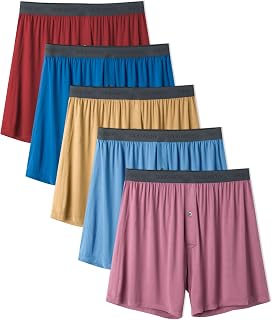 DAVID ARCHY Men's Boxer Briefs Set 3 or 5 Pieces, Boxer Briefs Comfortable, Stretchy, Breathable, Durable