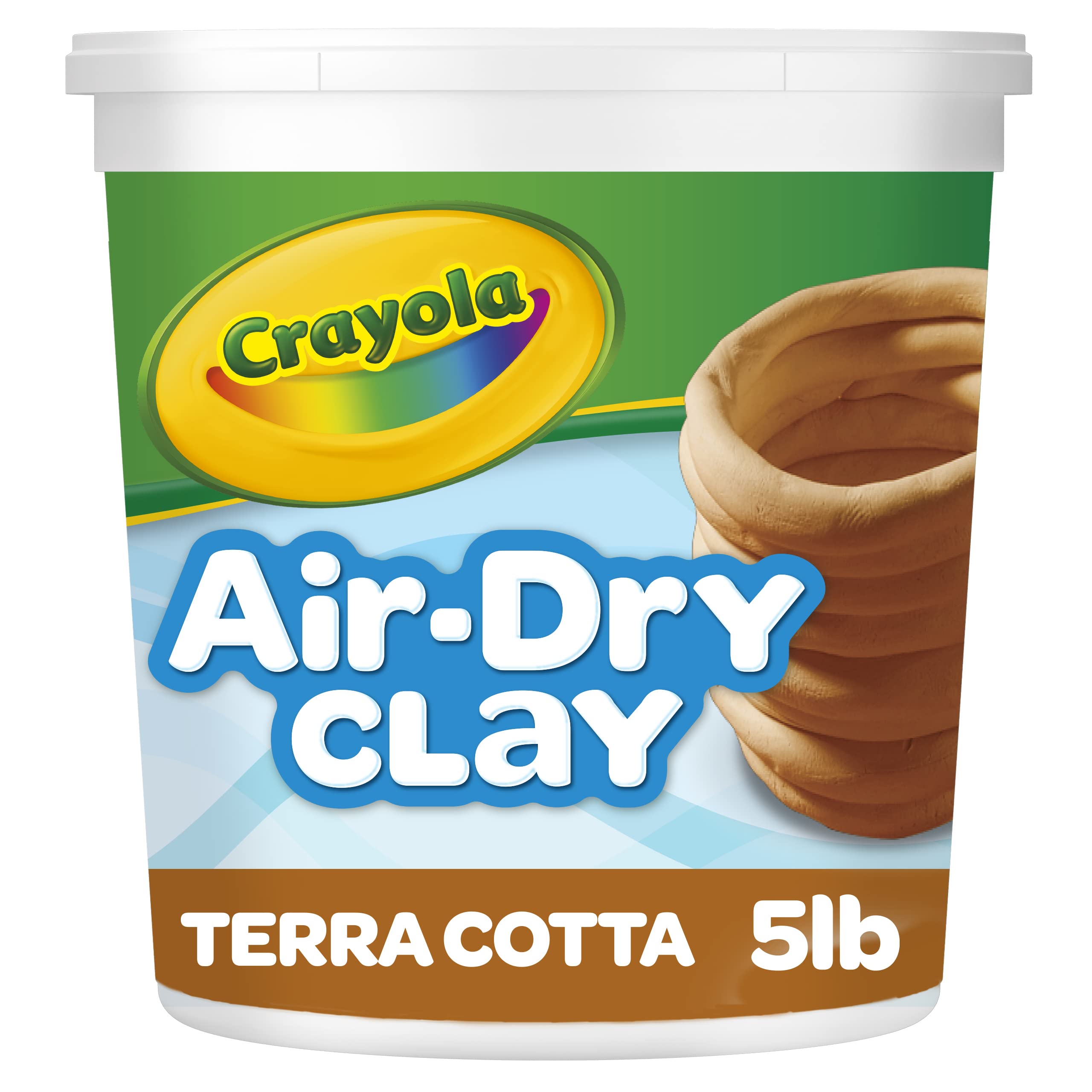 Crayola Air Dry Clay for Kids (5lbs), Reusable Bucket of Terra Cotta Clay for Sc