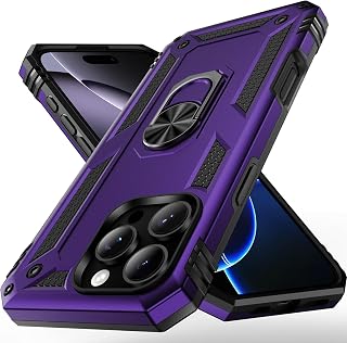 Korecase for iPhone 16 Pro Max Case Women with Ring Kickstand, Purple