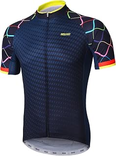 ARSUXEO Men's Cycling Shirts Shiny MTB Jersey Breathable Short Sleeve Bike Shirt ZY84