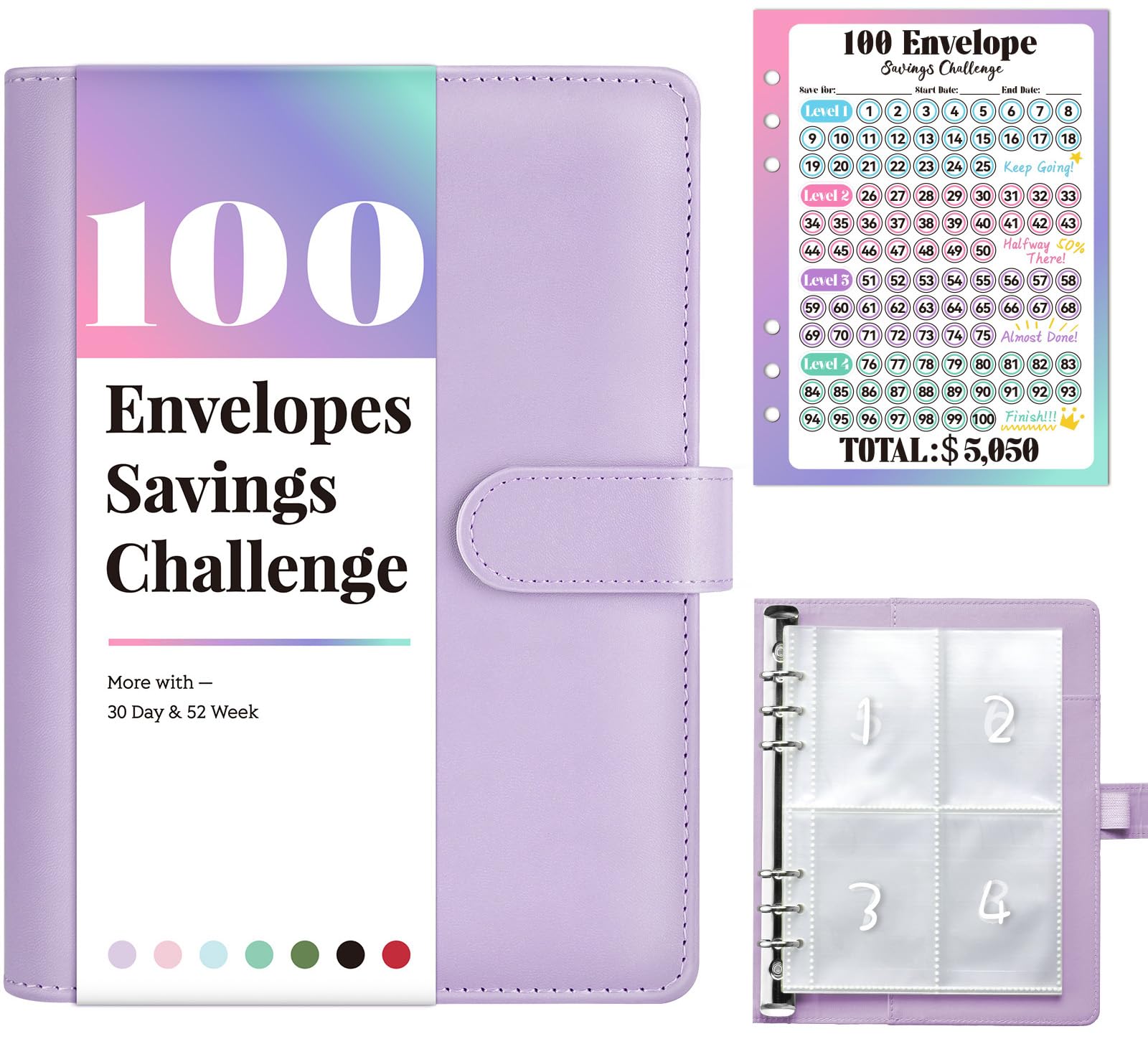 Sooez 100 Envelopes Money Saving Challenge, Savings Challenges Book | Money Savi