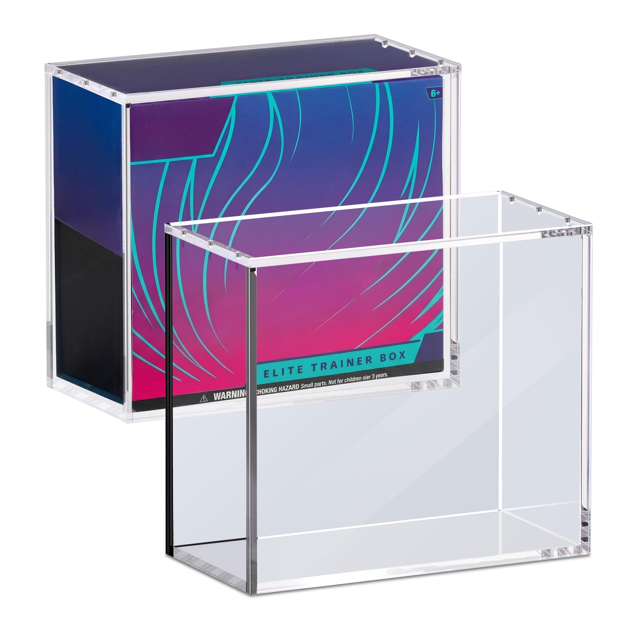 Kisbox ETB Acrylic Case, 5mm Acrylic Display Case, Clear Ultra Acrylic Boxes for